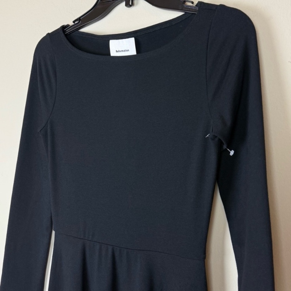 Reformation Wiley Stretch Organic Cotton Blend Fit & Flare Midi Dress Size XS - Picture 12 of 16